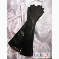 Женские кожаные перчатки на шелковой подкладке Длинные Ж008ЧО