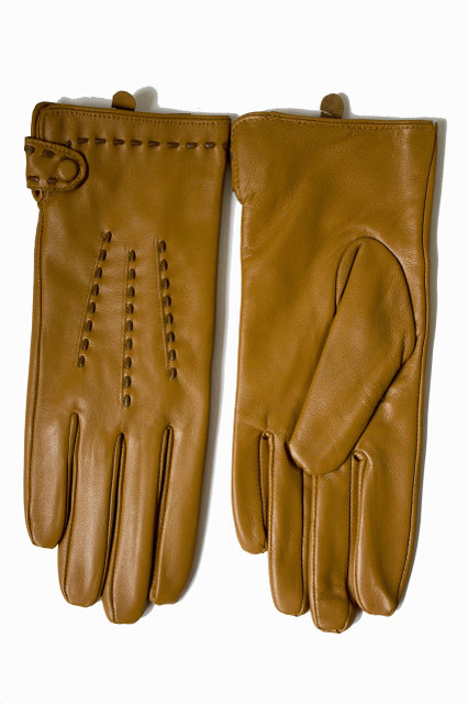 Фото 2. Кожаные коричневые перчатки женские на меху