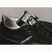 Мужские кожаные черные кеды Adidas Stan Smith 10765