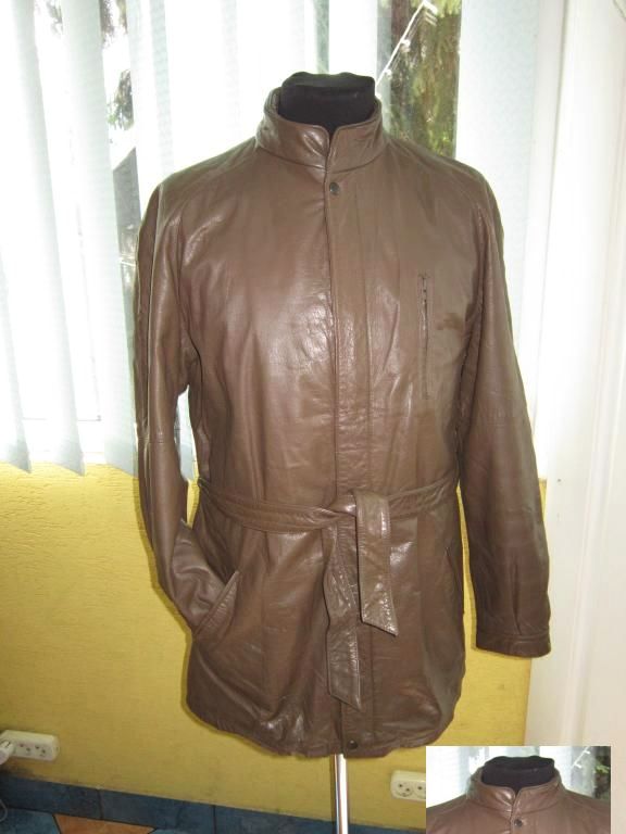 Кожаная мужская куртка с поясом. Германия. Лот 637