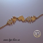 Подарок на рождение ребенка молодой маме - золотой мамин браслет с фигурками