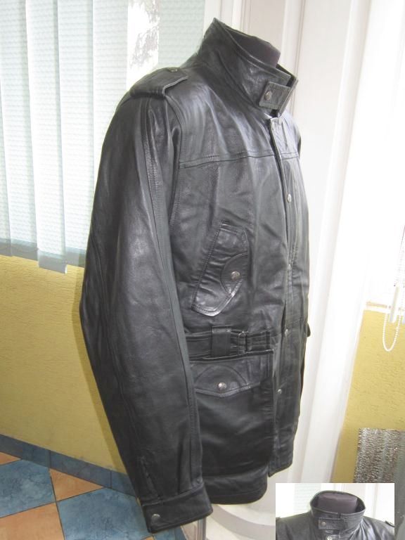 Большая кожаная мужская куртка-китель Zodyak. Лот 652