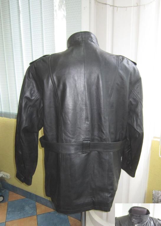 Фото 2. Большая кожаная мужская куртка-китель Zodyak. Лот 652