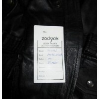Большая кожаная мужская куртка-китель Zodyak. Лот 652