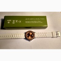 Новые элегантные часы фирмы Ив Роше с белым ремешком из полиэстера
