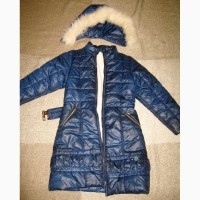 Пальто пуховик для девочки, зима
