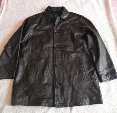 Большая классическая кожаная мужская куртка AM Studio. Лот 608