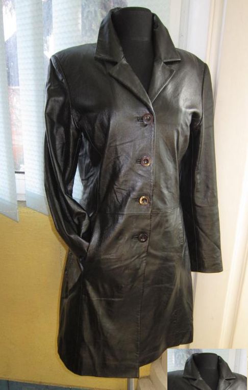 Стильная женская кожаная куртка- плащ JULIA S.ROMA. Италия. Лот 435