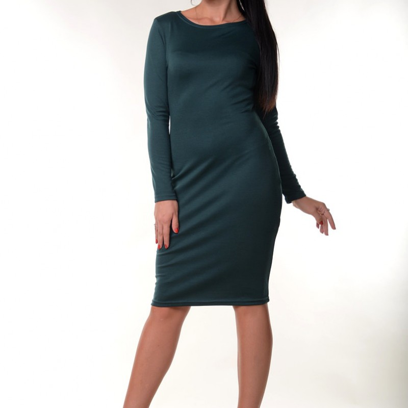Фото 11. Темно-зеленые платья с длинными рукавами(44, 46, 48, 50 размеры)/сукні міді