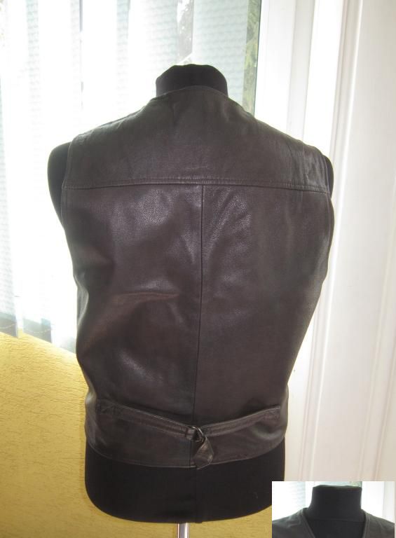 Фото 4. Лёгкая мужская кожаная жилетка Real Leather (CA). Лот 323