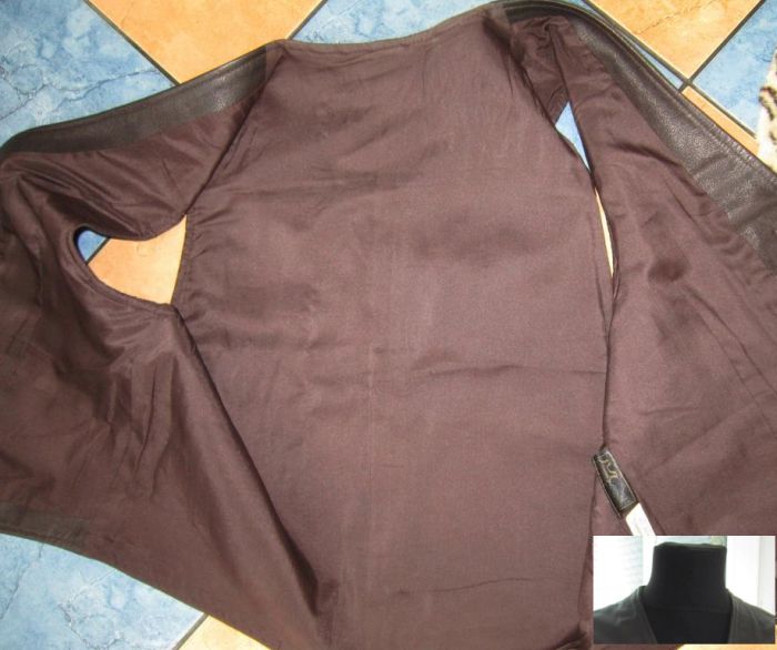 Фото 6. Лёгкая мужская кожаная жилетка Real Leather (CA). Лот 323