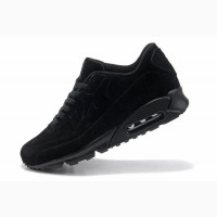 Кроссовки Nike Air Max 90 VT black натуральный замш зимние теплые черные