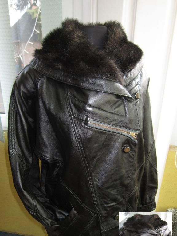 Фото 7. Стильная женская кожаная куртка - косуха с капюшоном. Лот 312