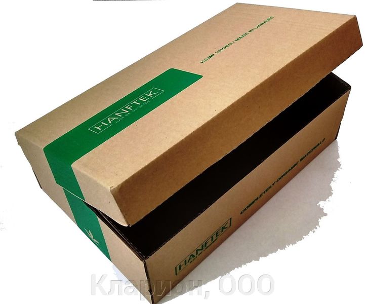 Коробка для обуви 325х210х115 бурая/зеленая