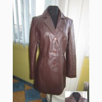 Классная женская кожаная куртка-пальто LAURA SCOTT. Англия. Лот 911