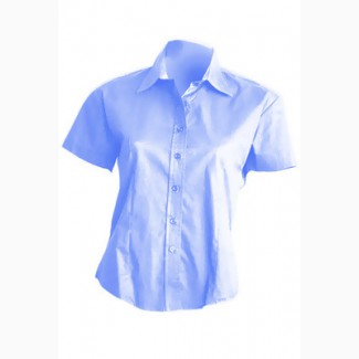 Рубашка женская с коротким рукавом голубая