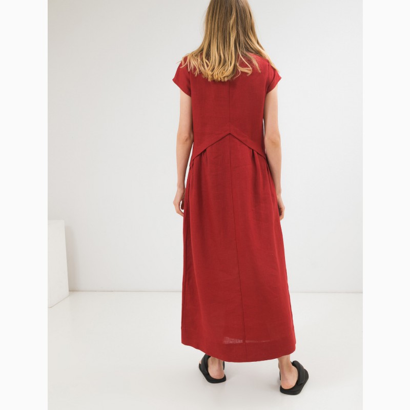 Фото 2. Летнее платье из льна season в стиле бохо цвет турецкий красный