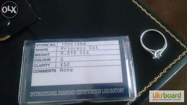 Фото 3. Продам эксклюзивное кольцо с бриллиантом 0, 52 карат+сертификат