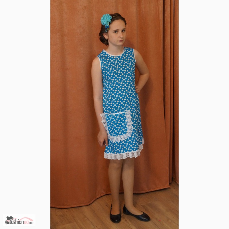 Фото 2. Летнее голубое платье сарафан для девочки