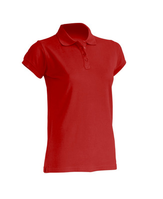Женская футболка-поло красная 100% хлопок
