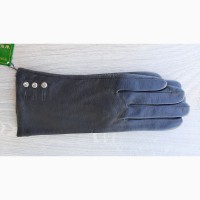 Женские черные демисезонные кожаные перчатки Romania_2