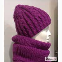 Шапки, шарфы женские - комплект зимний