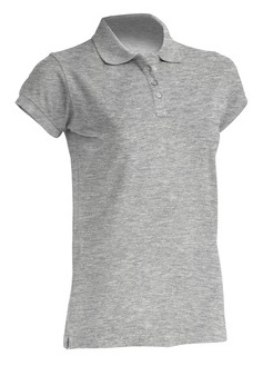 Женская футболка-поло серый меланж 100% хлопок