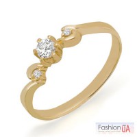 Золотое кольцо с бриллиантами 0,11 карат. НОВОЕ (Код: 16820)