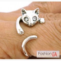 Женское кольцо кошка