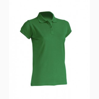 Женская футболка-поло зеленая 100% хлопок