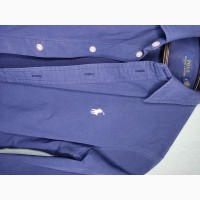 Оригинал. Рубашка Polo Ralph Lauren мужская цвет синий slim