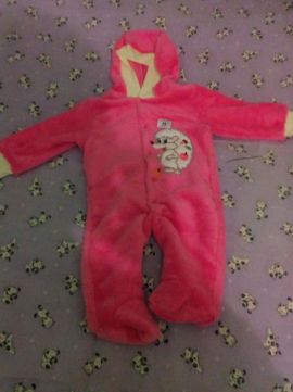 Фото 2. Повний розпродаж!!Піжамка махрова для немовлят/человечек теплый с капюшоном розового цвета