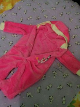 Фото 7. Повний розпродаж!!Піжамка махрова для немовлят/человечек теплый с капюшоном розового цвета