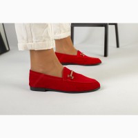 Туфли замшевые красные 6630-2