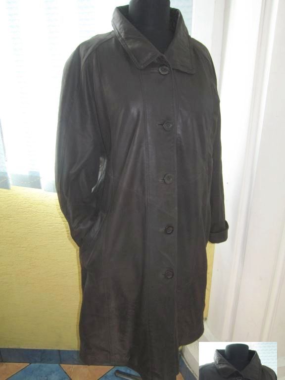 Кожаная классическая женская куртка-плащ Pier Angelini. Италия. 62р. Лот 1034