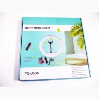 Кольцевая LED лампа YQ-350 34см 220V 1 крепл.тел. + пульт