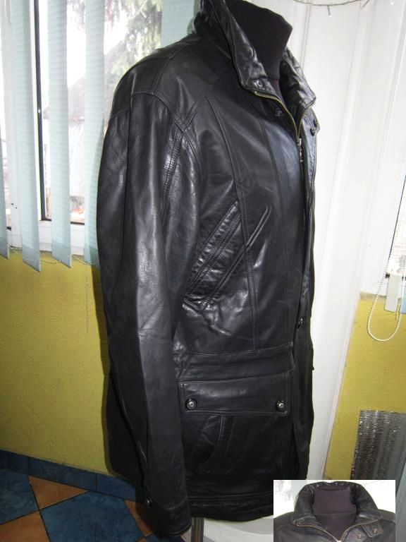 Фото 2. Утеплённая стильная кожаная мужская куртка CANDA. Лот 445