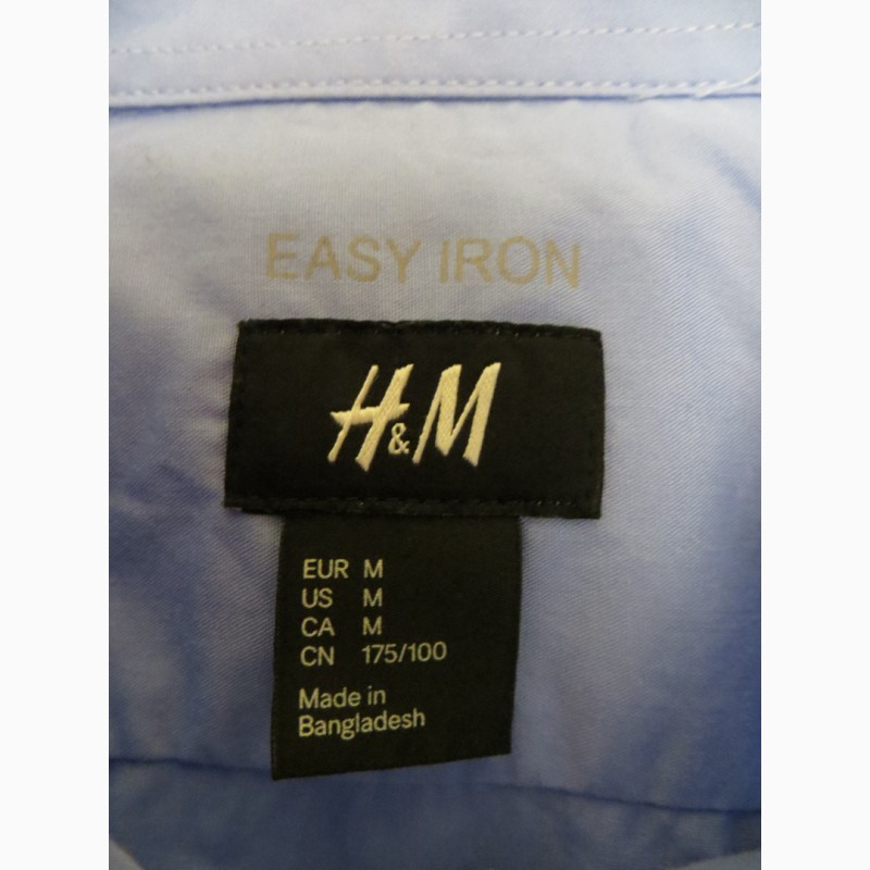 Фото 2. Мужская рубашка HM easy iron голубая 41-42 с длинным рукавом новая