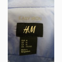 Мужская рубашка HM easy iron голубая 41-42 с длинным рукавом новая