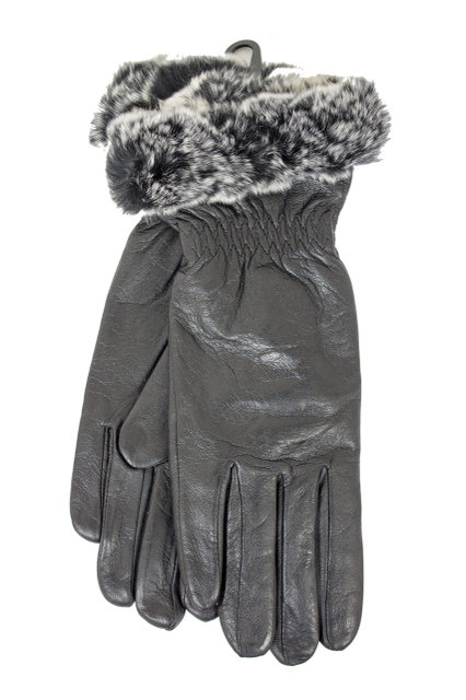 Фото 5. Женские кожаные перчатки на меху с опушкой, очень теплые