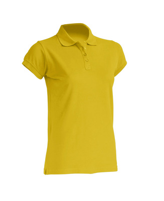 Женская футболка-поло желтая 100% хлопок