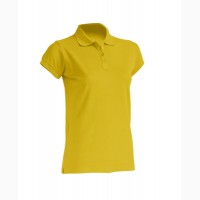 Женская футболка-поло желтая 100% хлопок