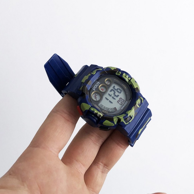 Фото 3. Наручний годинник Polit, в коробці. Колір: синій камуфляж