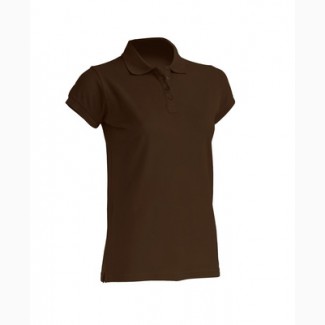 Женская футболка-поло коричневая 100% хлопок