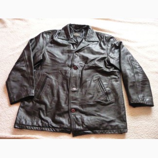 Большая утеплённая кожаная мужская куртка HONEY. Франция. Лот 617