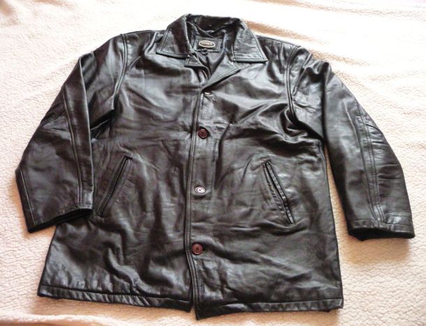 Большая утеплённая кожаная мужская куртка HONEY. Франция. Лот 617