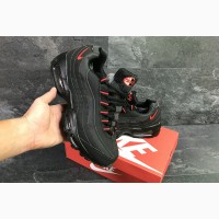 Кроссовки Nike Air Max 95 Black Red Черные зимние с мехом