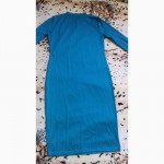 Платье бирюзовое (46-48размер) / демісезонна жіноча сукня-олівець з довгими рукавами