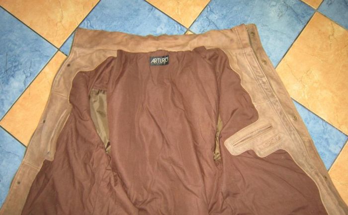 Фото 7. Утеплённая кожаная мужская куртка ARTURO. Италия. Лот 527