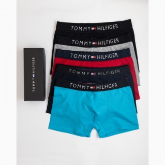 Мужские боксеры набор трусов 5 шт Tommy Hilfiger Н3061 в коробке хлопок TH